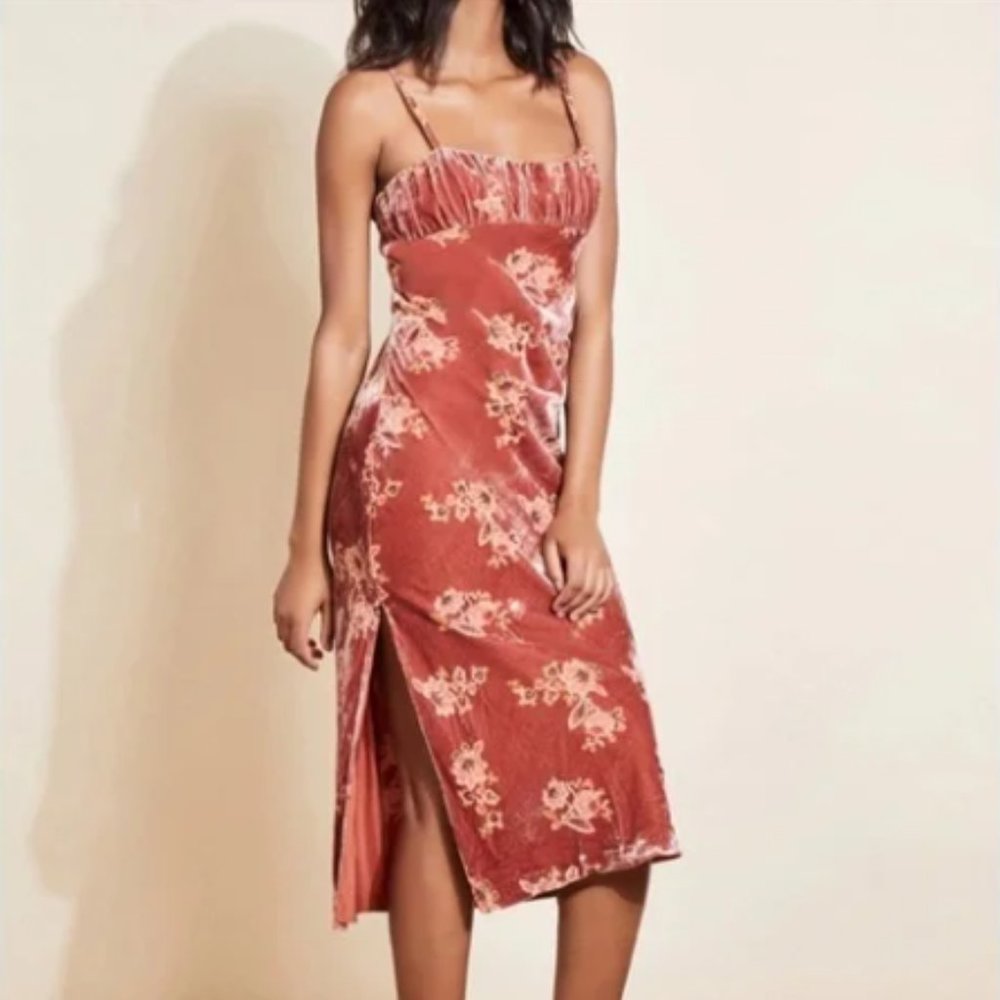 Anthropologie Hutch Hayden Velvet Slip Floral Maxi Dress